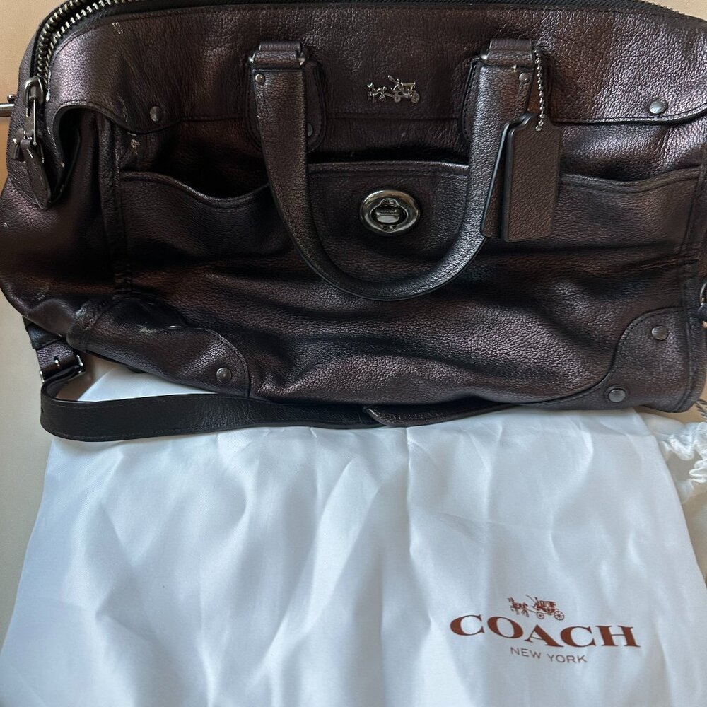 Shiny black Coach - gently used with dust cover